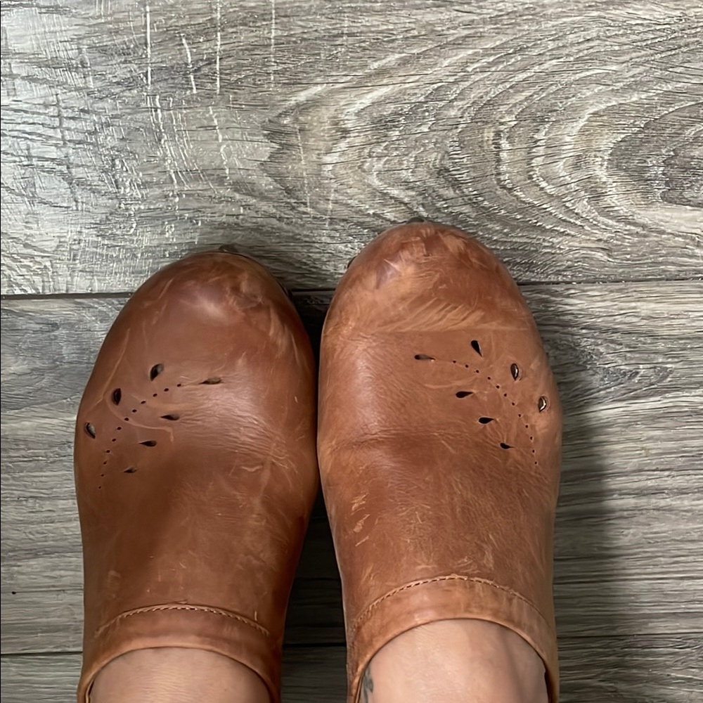 Brown Leather Clogs - image 6